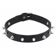 Чокер-ошейник с шипами чёрный SKN