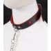 Нашийник з повідцем для БДСМ чорно-червоний COLLAR HEART
