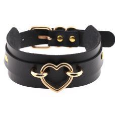 Чокер-нашийник з сердечком чорний