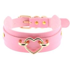 Чокер-нашийник з сердечком рожевий