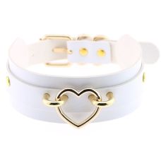 Чокер-нашийник з сердечком білий