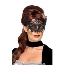 Ажурна мереживна карнавальна маска на очі SKN чорна