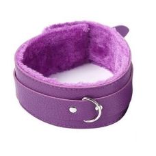 Нашийник з хутром для БДСМ фіолетового кольорі SKN - c055, PURP