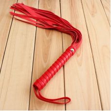 Флоггер БДСМ виниловый красного цвета SKN