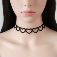 Чокер-лента в виде сердец SKN черный