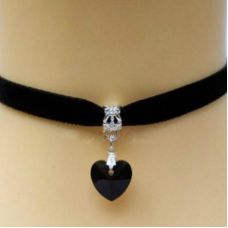 Чокер-лента с подвеской сердечко SKN черный