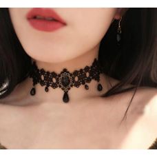 Чокер лента ажурная SKN черный