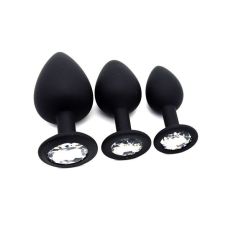 Комплект силиконовых анальных пробок с кристаллом SKN-KSIL-01 размер S M L