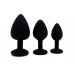 Комплект силиконовых анальных пробок с кристаллом SKN-KSIL-01 размер S M L