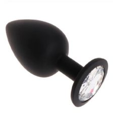 Силиконовая анальная пробка с кристаллом SKN-KSIL-01L размер L