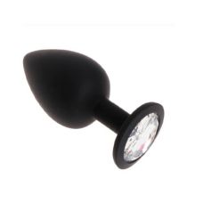 Силиконовая анальная пробка с кристаллом SKN-KSIL-01M размер M