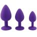 Комплект силиконовых анальных пробок с кристаллом SKN-KSIL-02 размер S M L