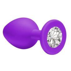 Силиконовая анальная пробка с кристаллом SKN-KSIL-02L размер L