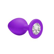 Силиконовая анальная пробка с кристаллом SKN-KSIL-02M размер M