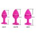 Комплект силиконовых анальных пробок с кристаллом SKN-KSIL-03 размер S M L