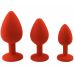 Комплект силиконовых анальных пробок с кристаллом SKN-KSIL-04 размер S M L