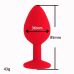 Силиконовая анальная пробка с кристаллом красная SKN-KSIL-04M размер M