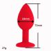 Силиконовая анальная пробка с кристаллом красная SKN-KSIL-04S размер S