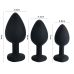 Комплект силиконовых анальных пробок с кристаллом skn-ksil-05 размеры S M L