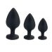 Комплект силиконовых анальных пробок с кристаллом skn-ksil-05 размеры S M L