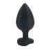 Силиконовая анальная пробка с кристаллом черная SKN-KSIL-05L размер L