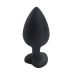 Силиконовая анальная пробка с кристаллом черная SKN-KSIL-05M размер M