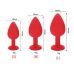 Комплект силиконовых анальных пробок с кристаллом SKN-KSIL-06 размеры S M L