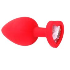 Силиконовая анальная пробка с кристаллом SKN-KSIL-06L размер L