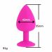 Силиконовая анальная пробка с кристаллом розовая SKN-KSIL-07L размер L