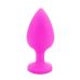 Силиконовая анальная пробка с кристаллом розовая SKN-KSIL-07L размер L