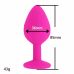 Силиконовая анальная пробка с кристаллом розовая SKN-KSIL-07M размер M