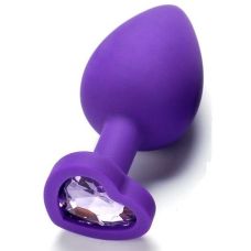 Силиконовая анальная пробка с кристаллом SKN-KSIL-08L размер L