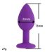 Силіконова анальна пробкафіолетова з синім кристалом SKN-KSIL-11S розмір S