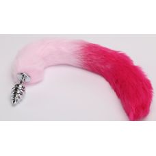 Рифлена анальна пробка з хвостом з хутра SKN-L23 розмір S