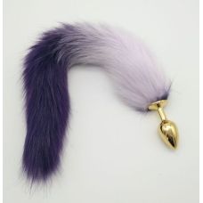 Металева анальна пробка з хвостом з хутра SKN-L24 розмір S