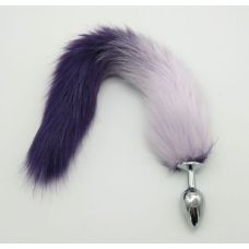 Анальна пробка металева з хвостом з хутра SKN-L25 розмір S