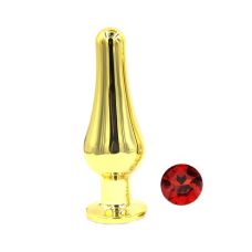 Анальная пробка золотая с красным кристаллом SKN-MG05