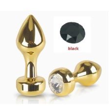 Анальная пробка с черным кристаллом SKN-MG30