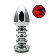 Рифлена анальна пробка з кристалом SKN-MS100