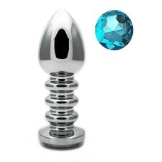 Рифлена анальна пробка з кристалом SKN-MS101