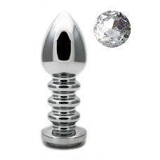 Рифлена анальна пробка з кристалом SKN-MS102