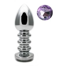 Рифлена анальна пробка з кристалом SKN-MS104