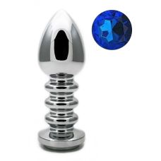 Рифлена анальна пробка з кристалом SKN-MS105