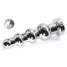 Рифлена анальна пробка з кристалом SKN-MS108 довжина 12,9 см, діаметр 3,8 см, Вага 181 гр.