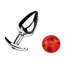 Анальная пробка якорь с красным кристаллом размер S