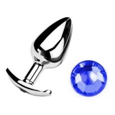 Анальная пробка якорь с синим кристаллом Dark blue размер S