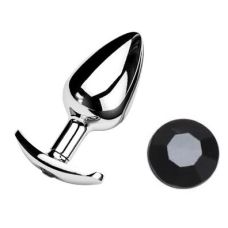 Анальная пробка якорь с чёрным кристаллом размер S