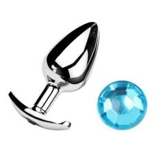 Анальная пробка якорь с голубым кристаллом размер S