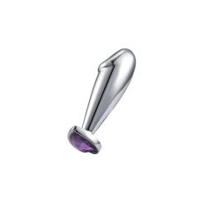 Анальна пробка металева з фіолетовим каменем SKN-MS43