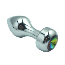 Анальна пробка з райдужним кристалом зі сталі SKN-MS54